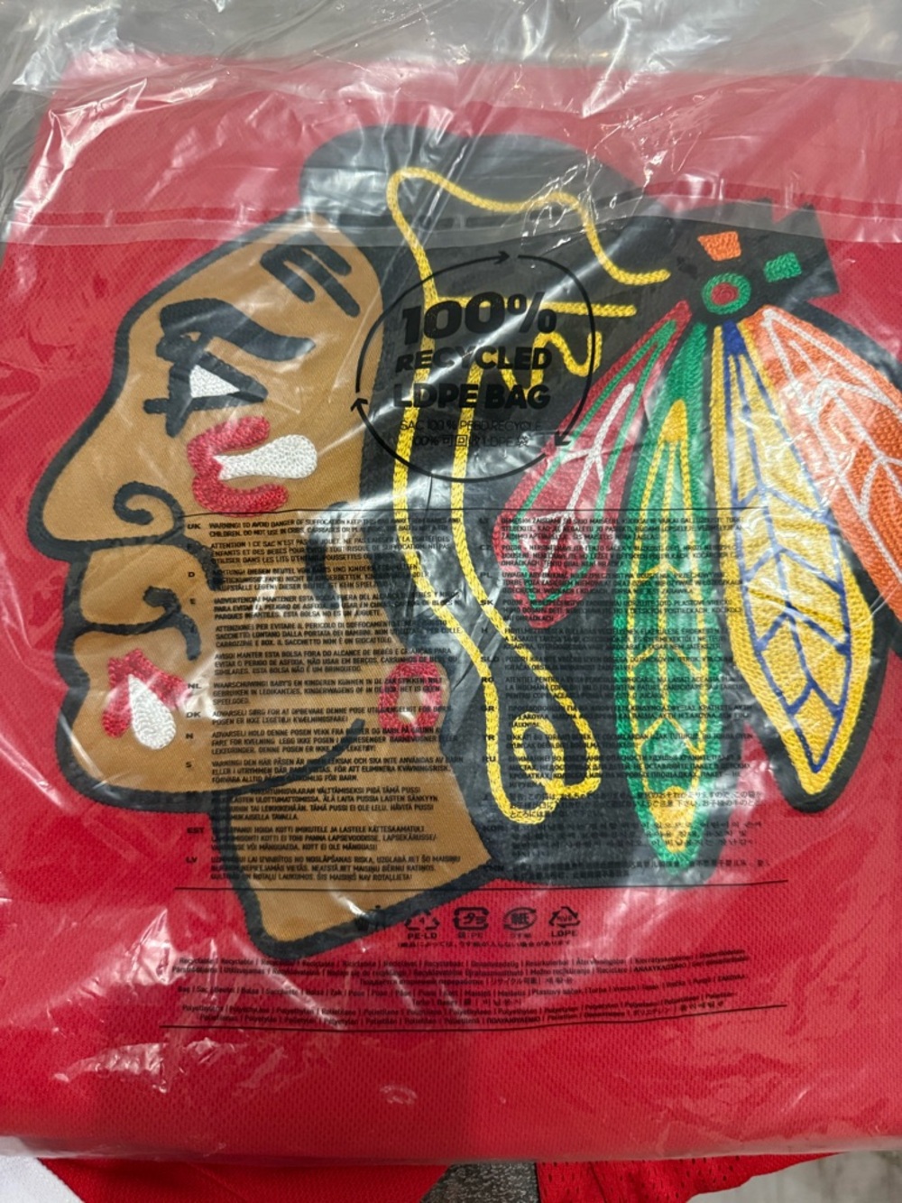 adidas Red Chicago Blackhawks Men’s Logo Hockey Jersey